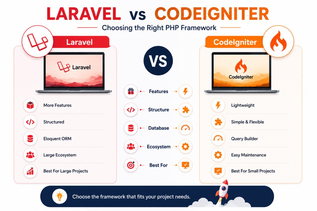 Laravel vs CodeIgniter: Choosing the Right PHP Framework