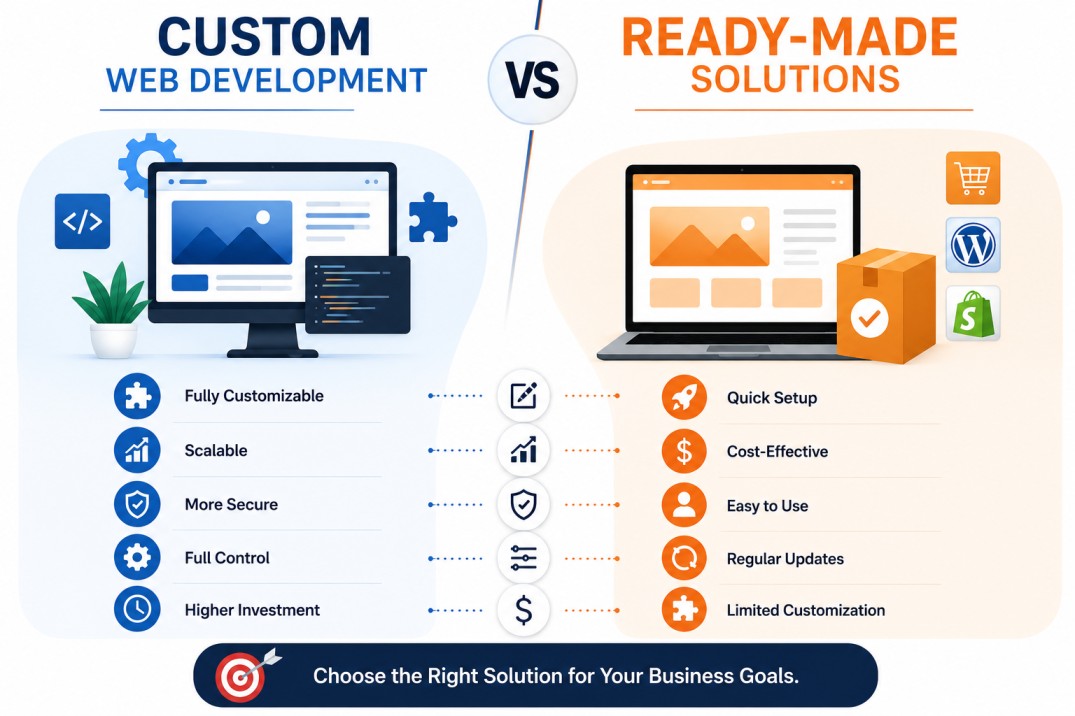 Custom Web Development vs Ready-Made Solutions