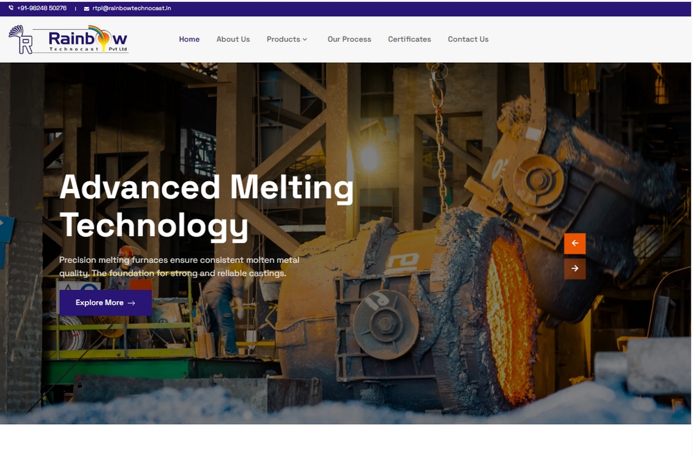 Rainbow Technocast – Industrial Casting Solutions Website